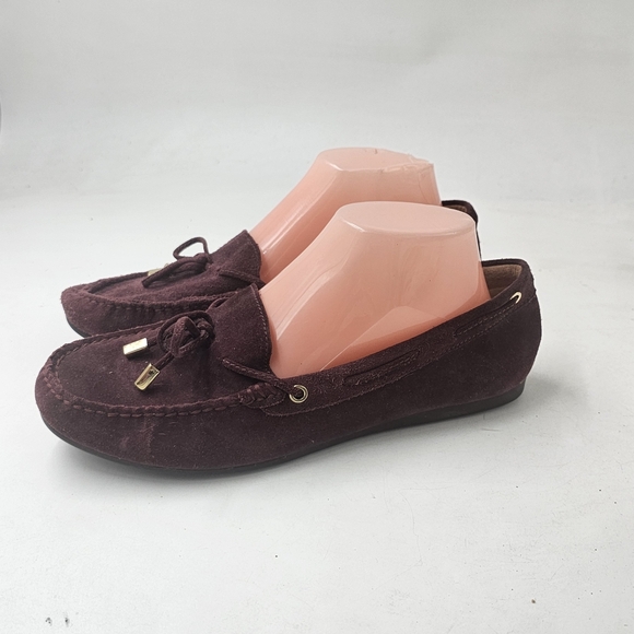 MICHAEL Michael Kors Sutton Suede Moccasin Loafers Plum Size 9 Slip On - Picture 3 of 10